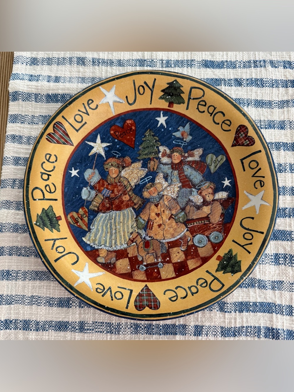 Susan Winget Peace Joy Love Christmas Plate